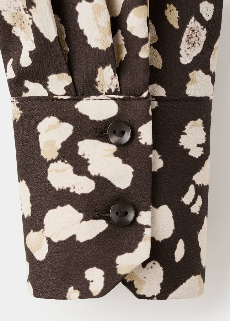 Printed straight shirt — Brown