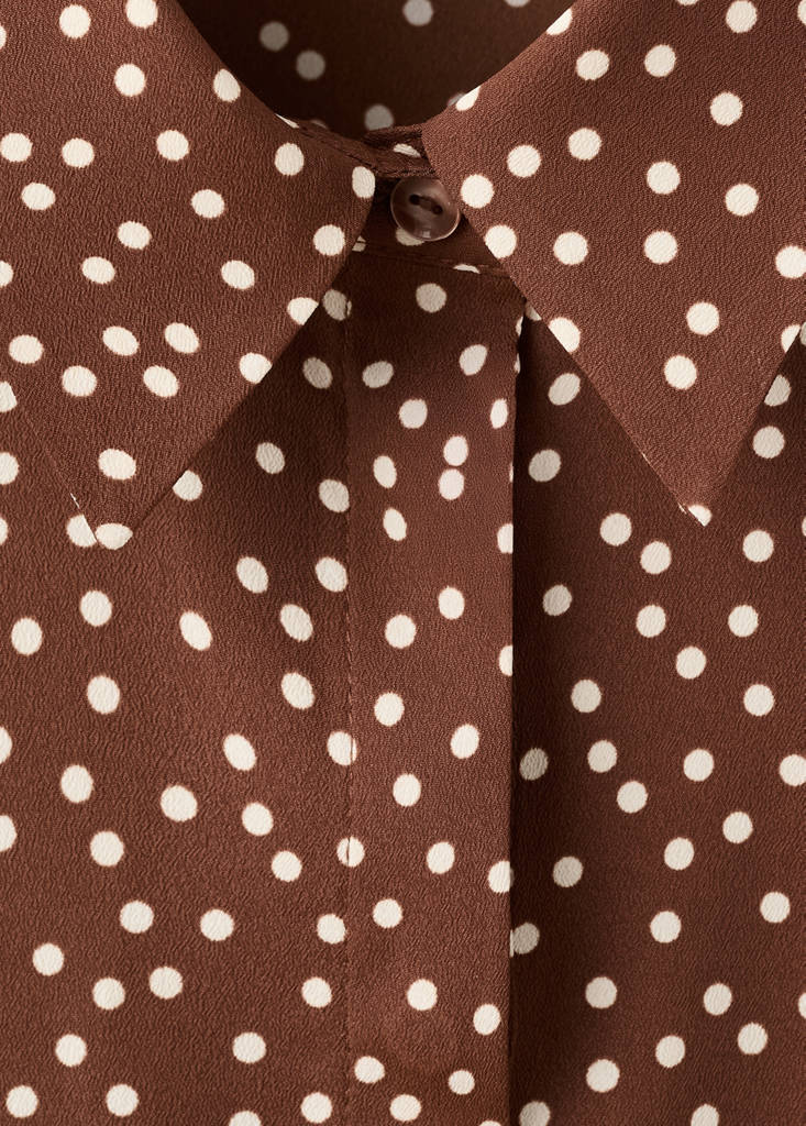 Printed straight shirt — Tobacco Brown