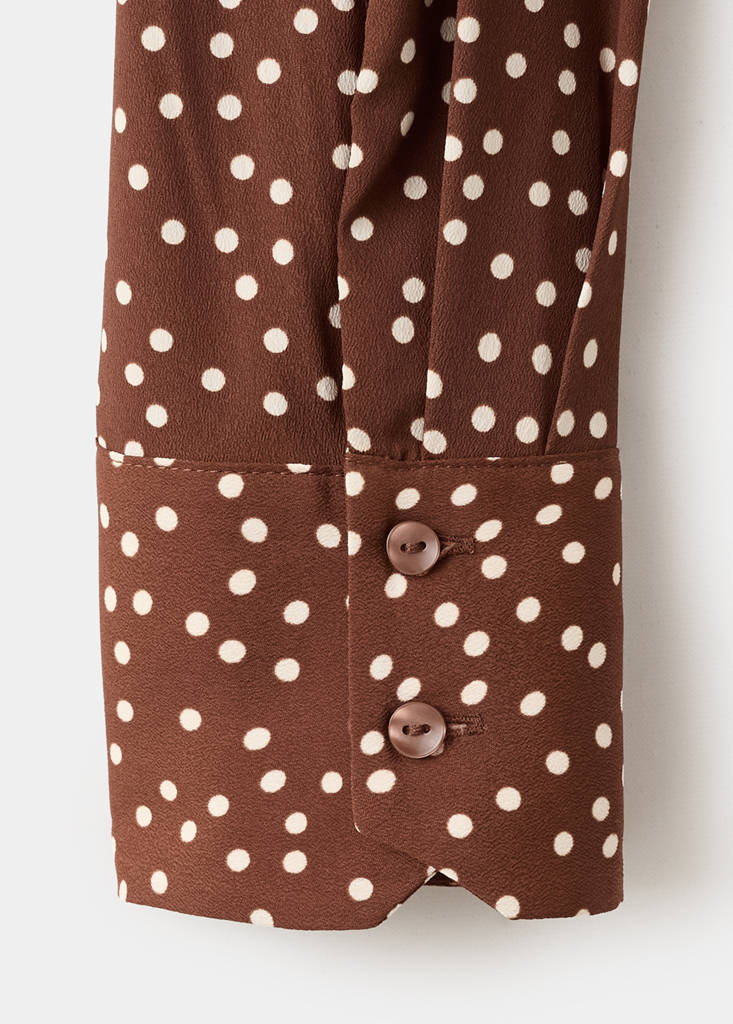 Printed straight shirt — Tobacco Brown