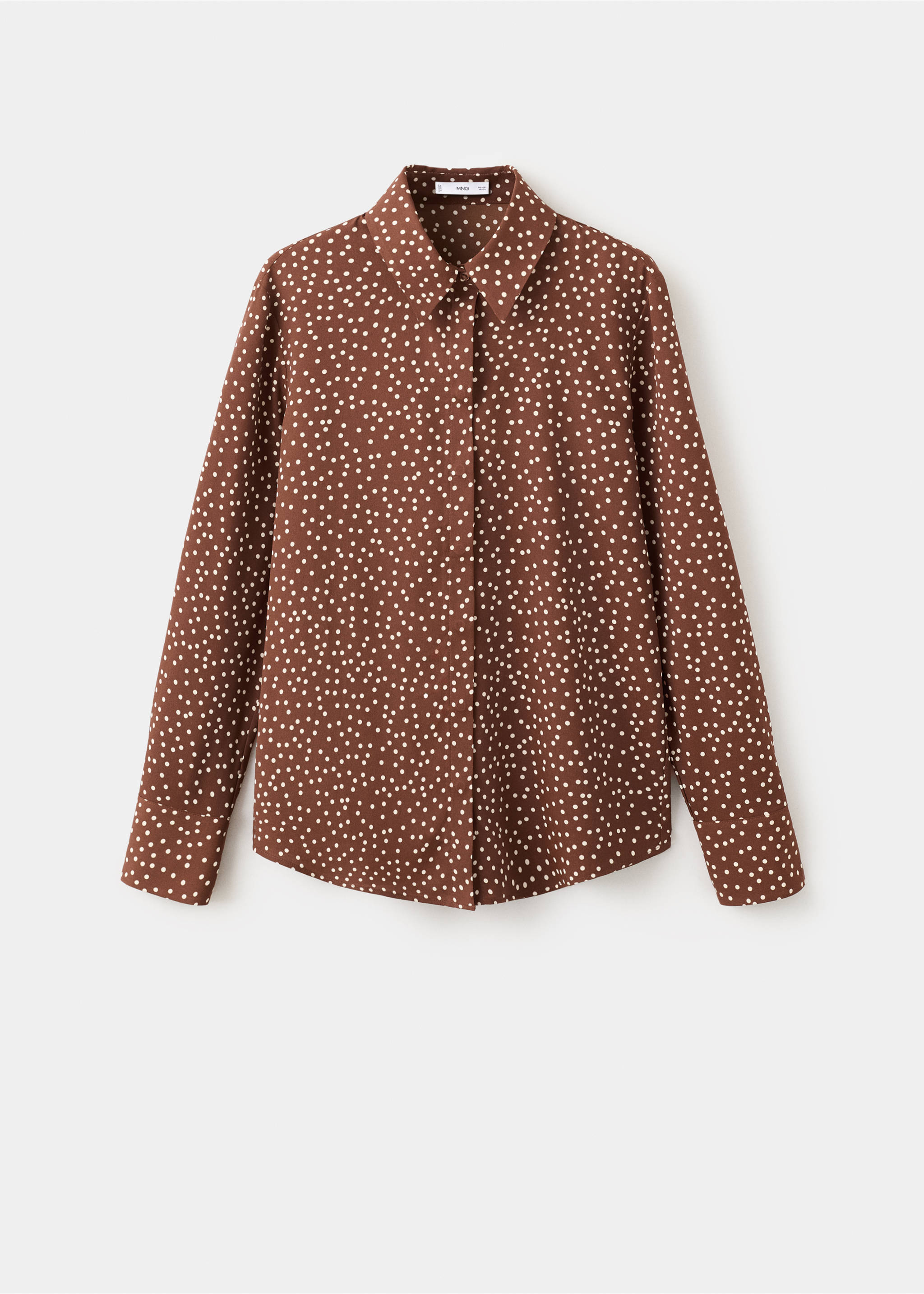 Printed straight shirt - Article without model, Tobacco Brown. Ref: 27051236-00.
