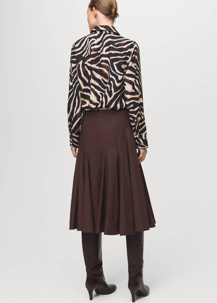 Printed straight shirt — Black