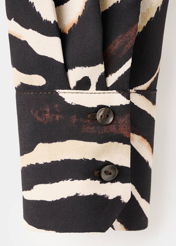 Printed straight shirt — Black