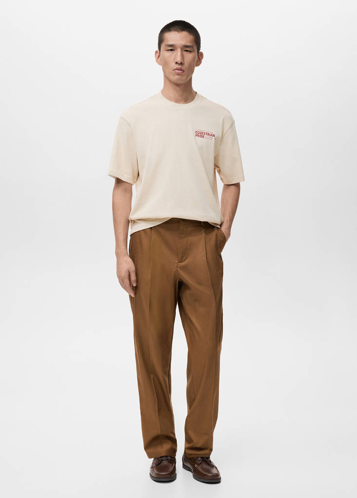Relaxed-fit printed t-shirt — Ecru
