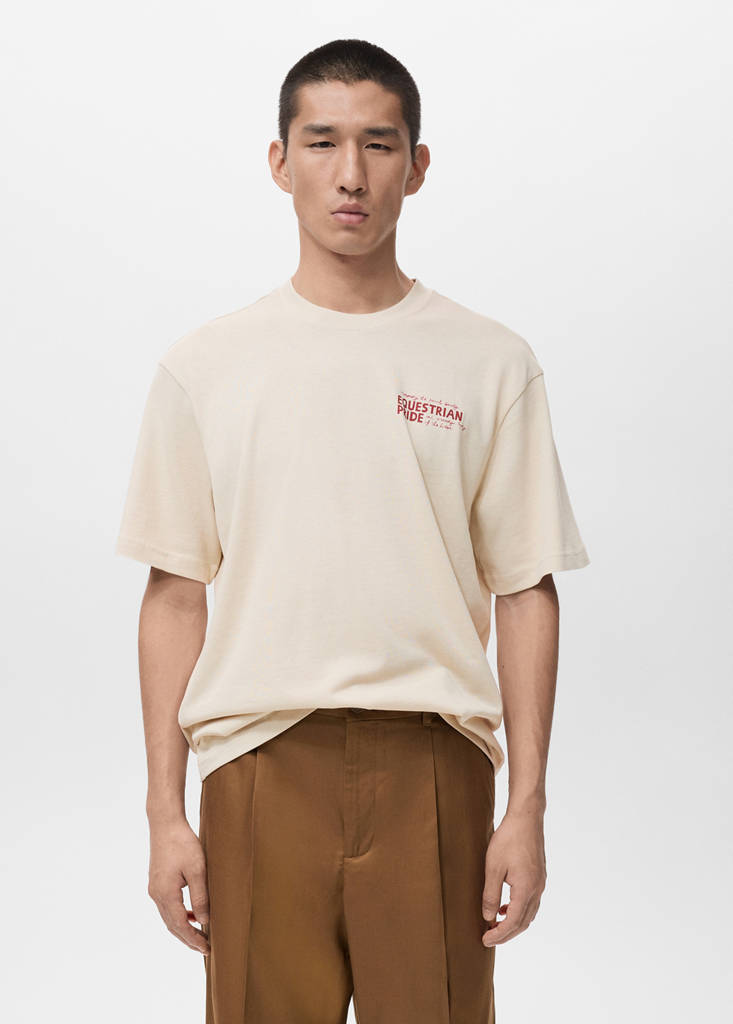 Relaxed-fit printed t-shirt — Ecru