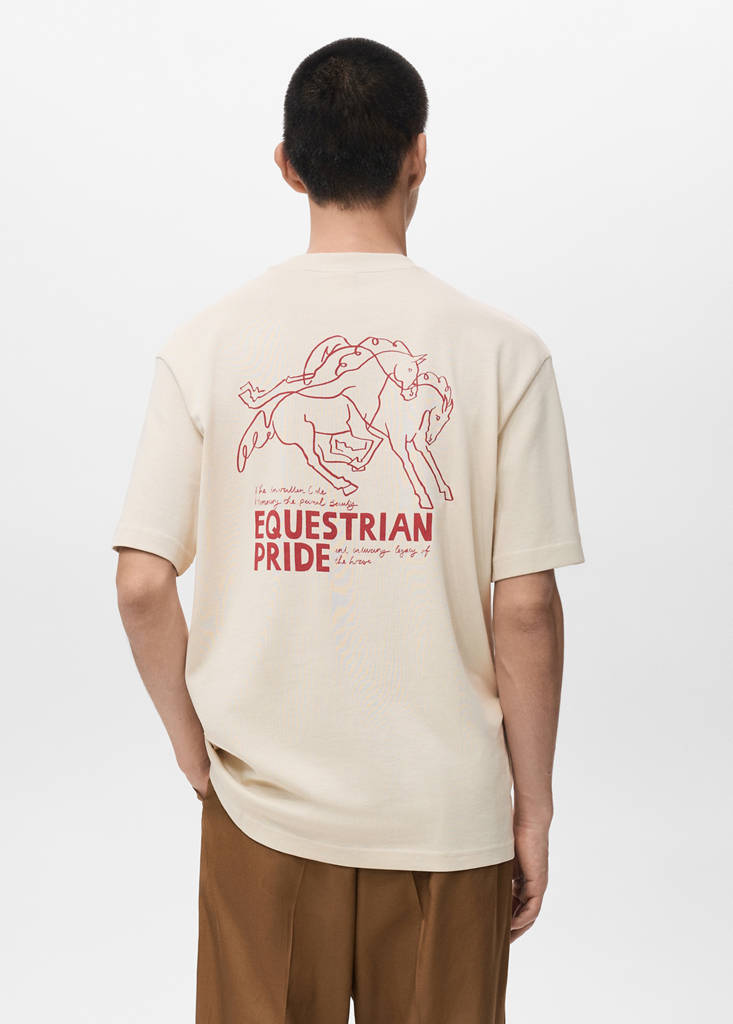 Relaxed-fit printed t-shirt — Ecru