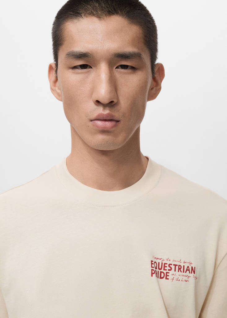 Relaxed-fit printed t-shirt — Ecru