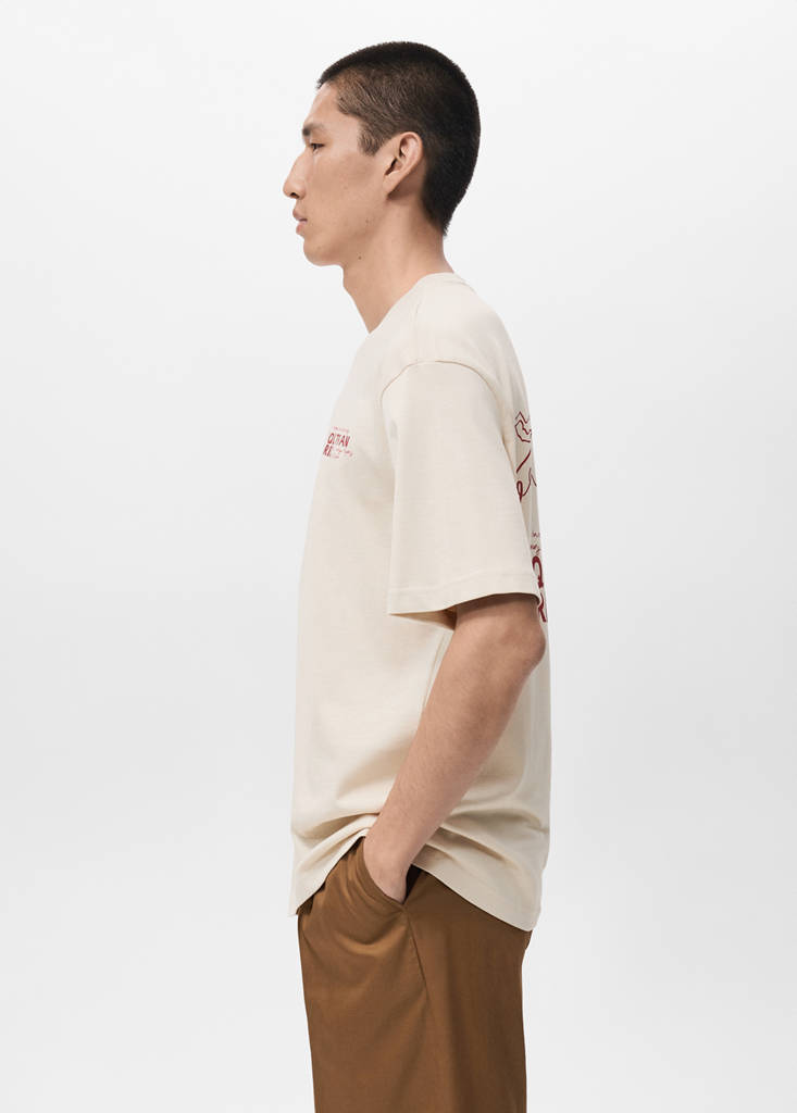 Relaxed-fit printed t-shirt — Ecru