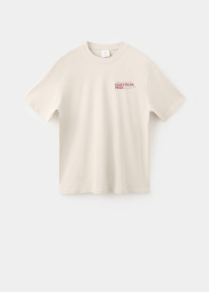Relaxed-fit printed t-shirt — Ecru