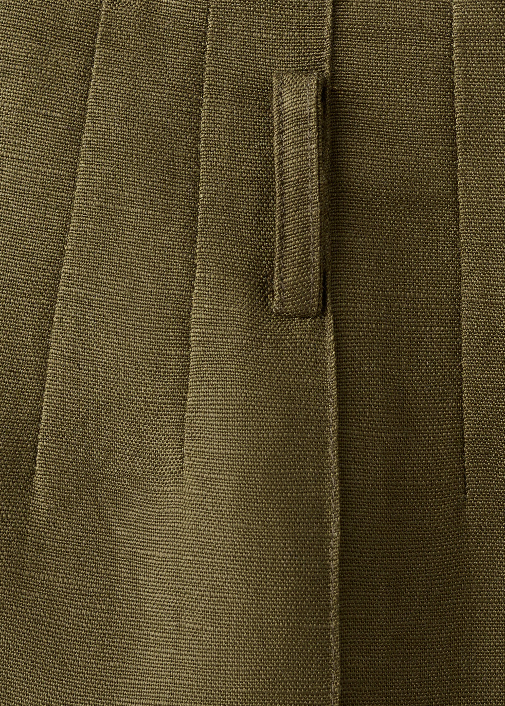 高腰亚麻短裤 - null