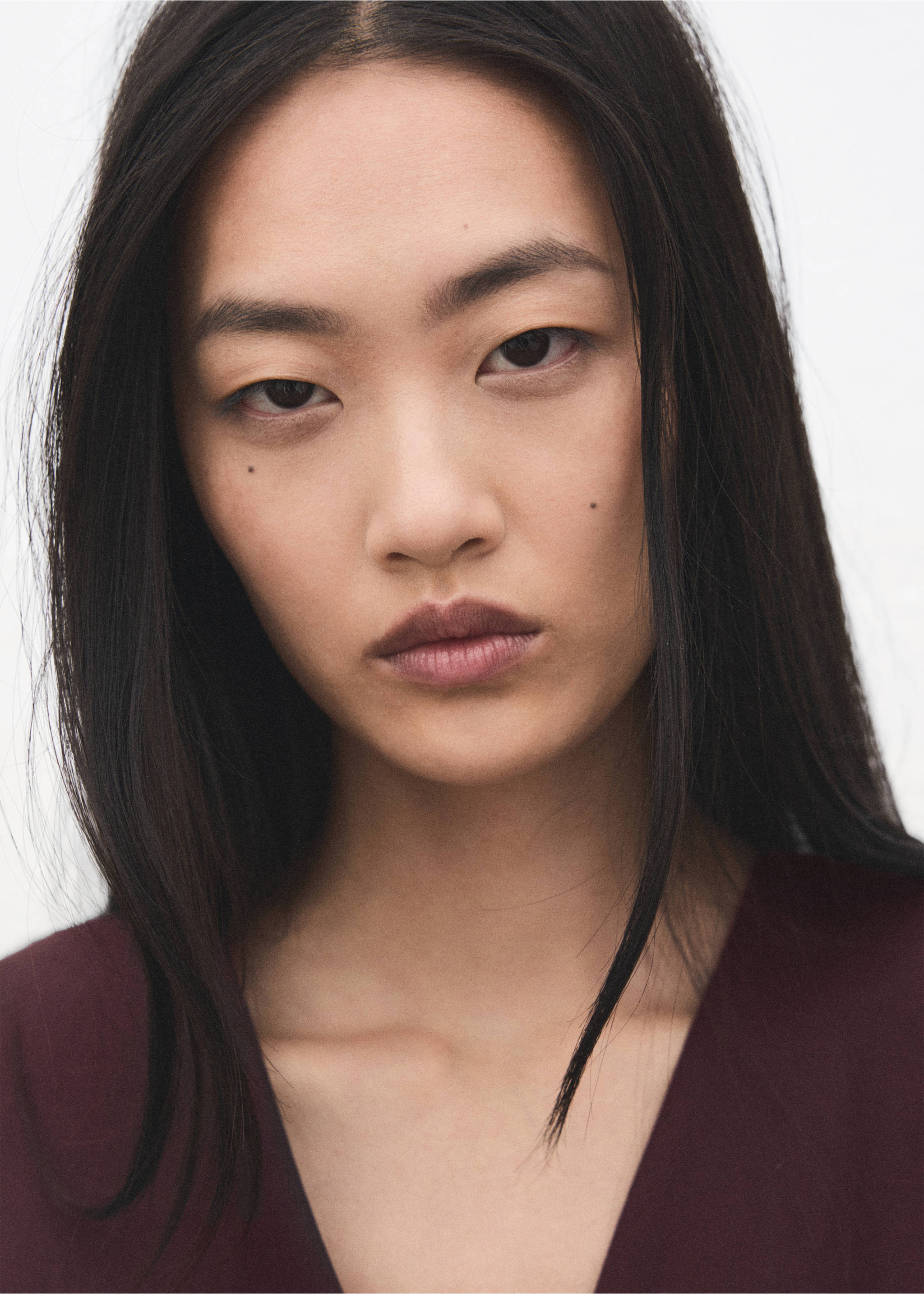 Vestido lyocell cinturón - Detalle del artículo 1, Burdeos. Ref: 27051247-00.