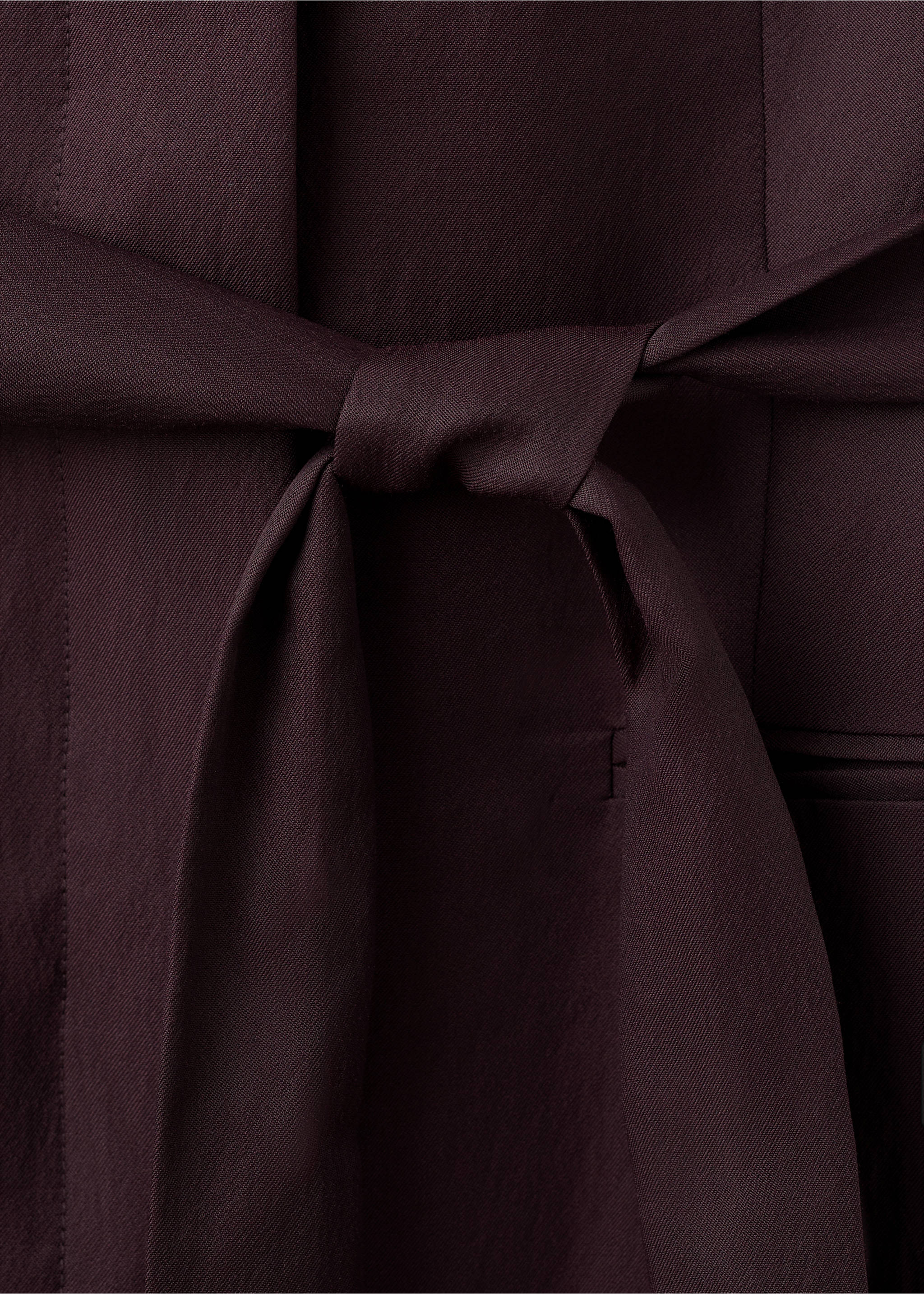 Vestido lyocell cinturón - Detalle del artículo 8, Burdeos. Ref: 27051247-00.