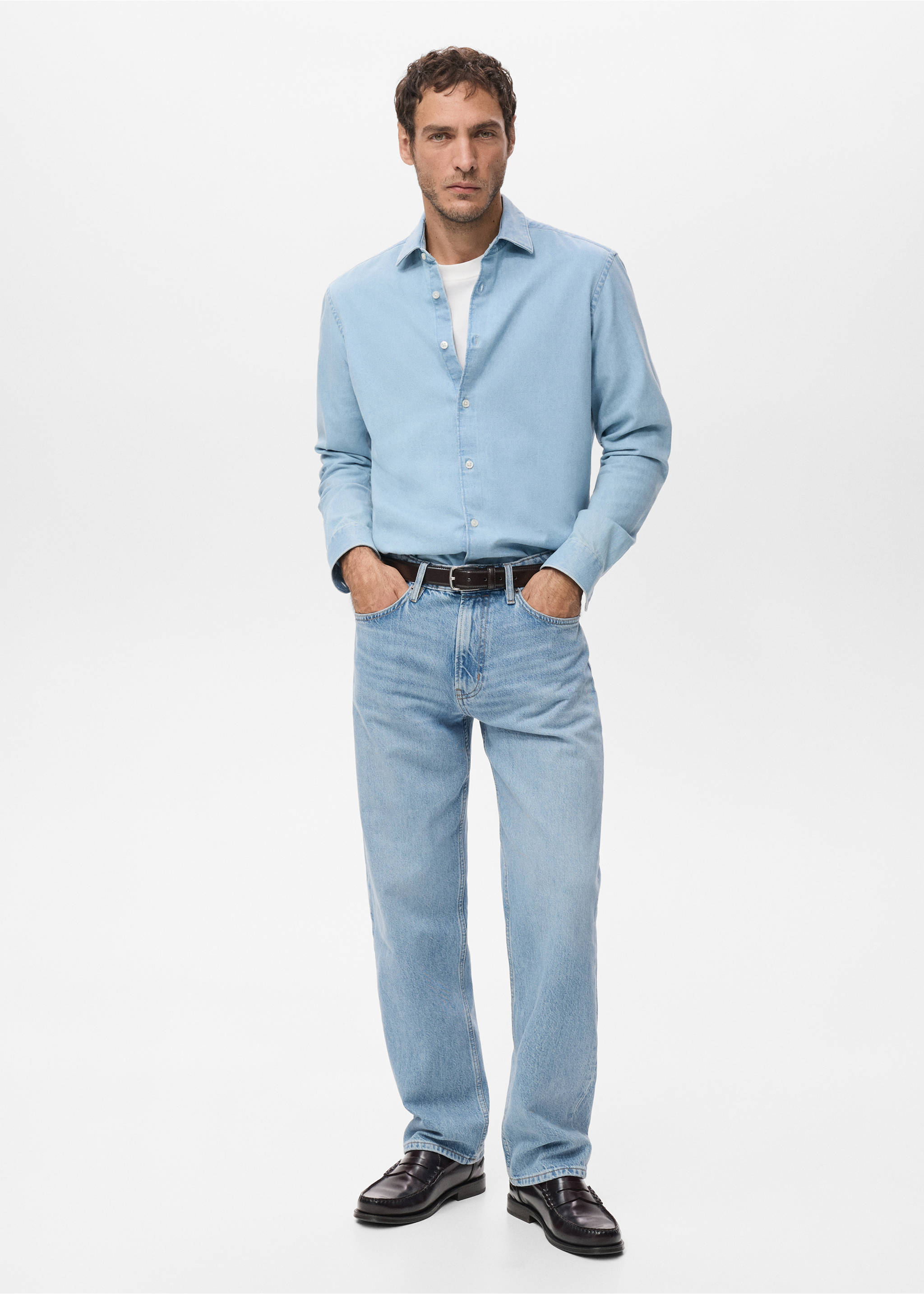 Джинсы Moby straight fit светлого цвета - Общий план, Светло-синий. Ref: 27051248-00.