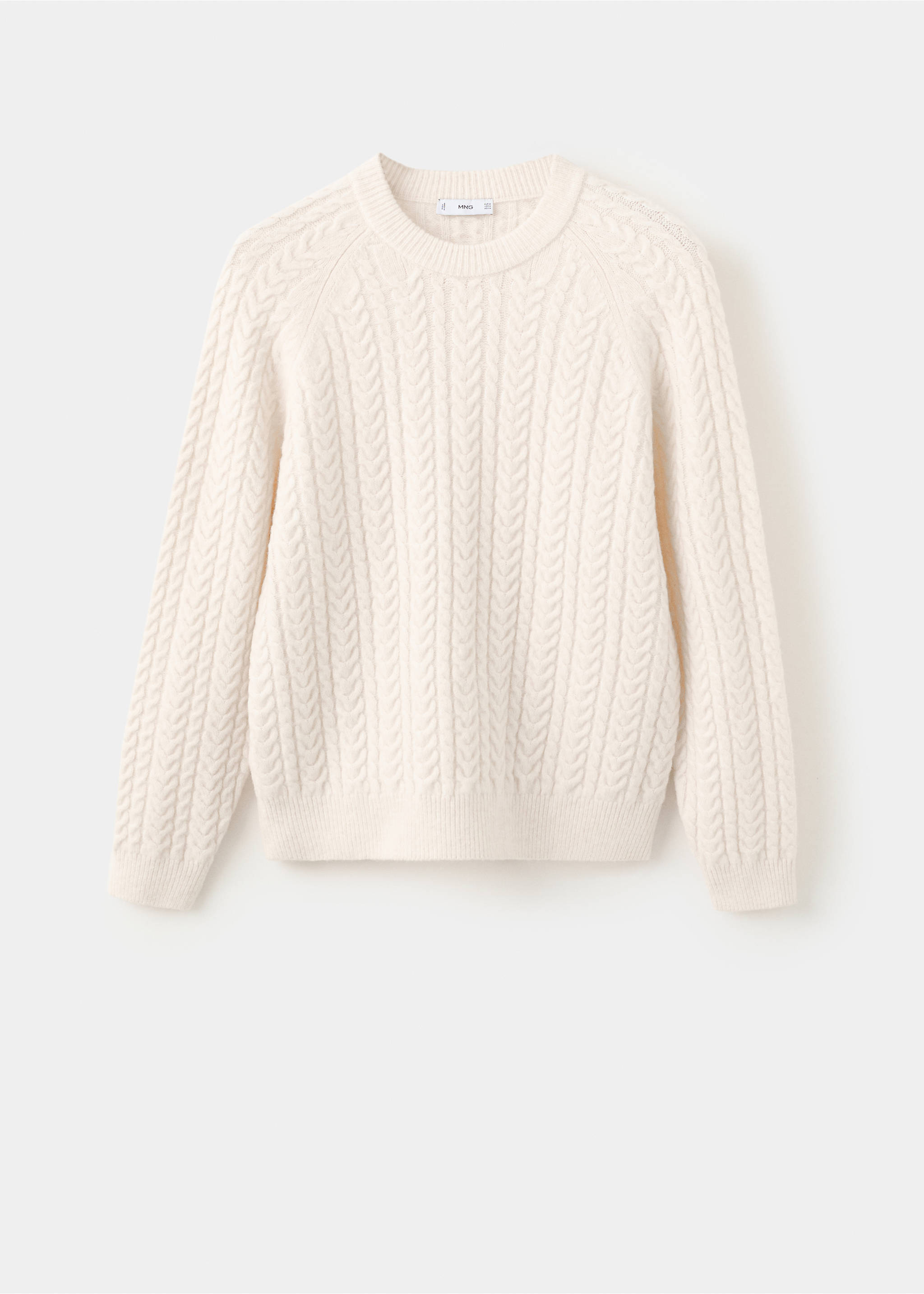Braided knitted sweater - Article without model, Ecru. Ref: 27051249-00.
