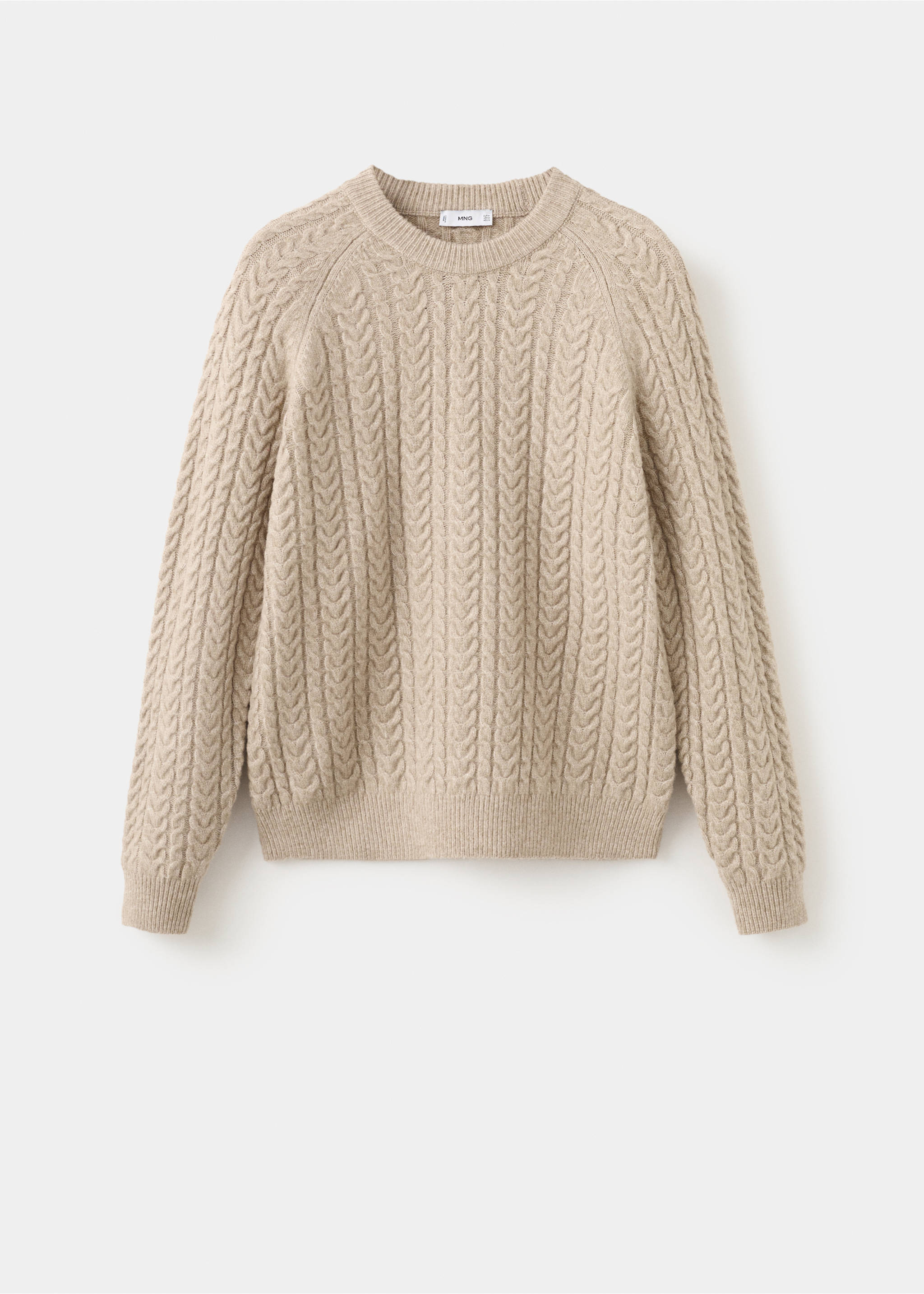 Braided knitted sweater - Article without model, Medium Brown. Ref: 27051249-00.