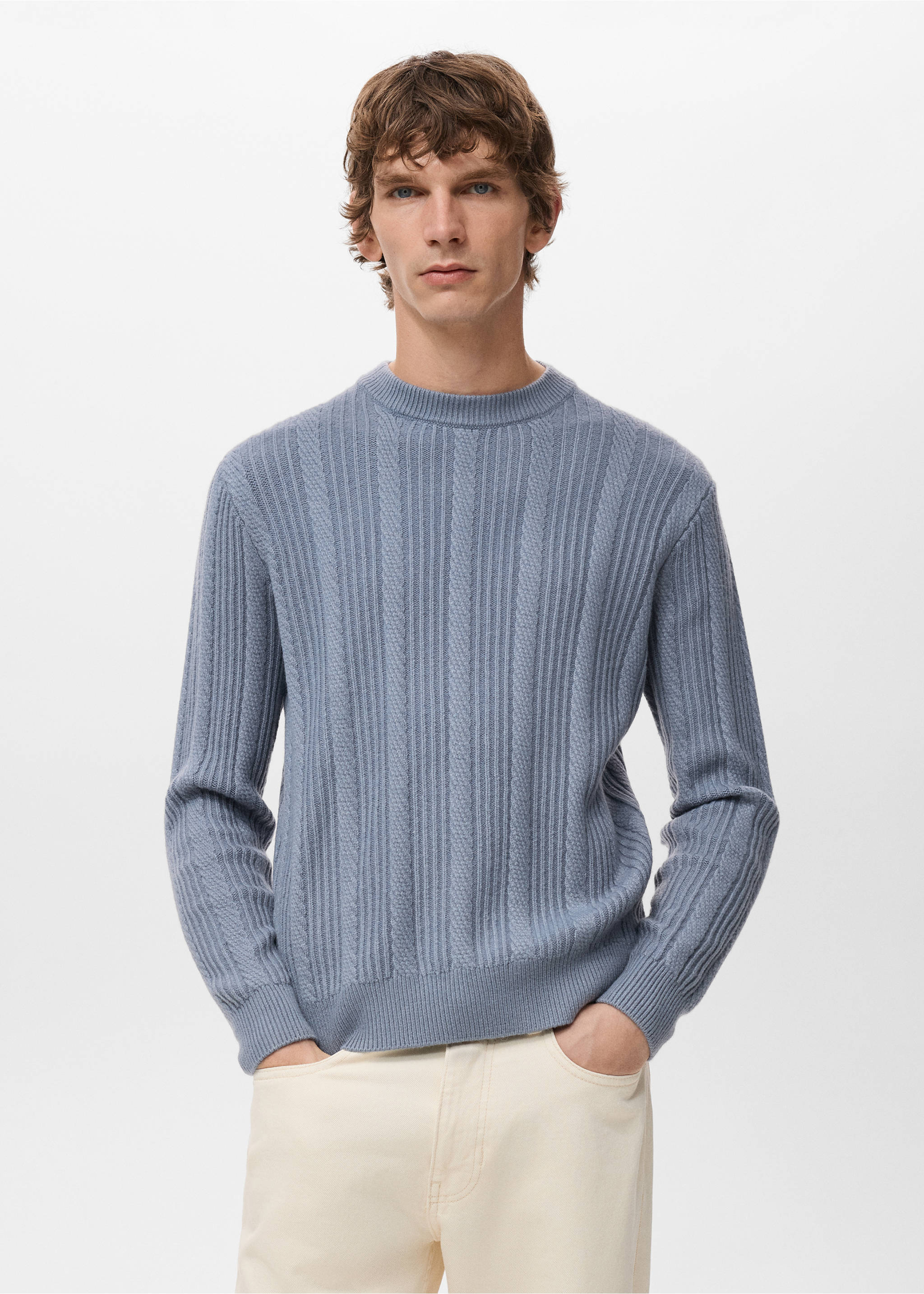 Structured knitted sweater - Medium plane