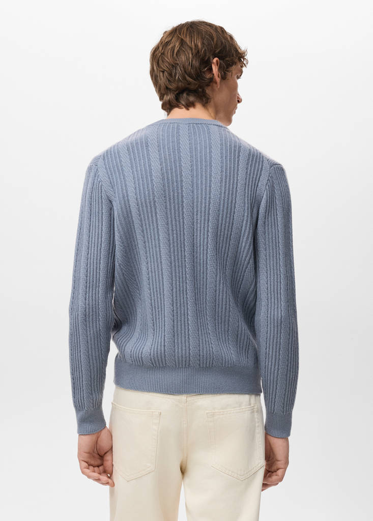 Structured knitted sweater — Prussian Blue