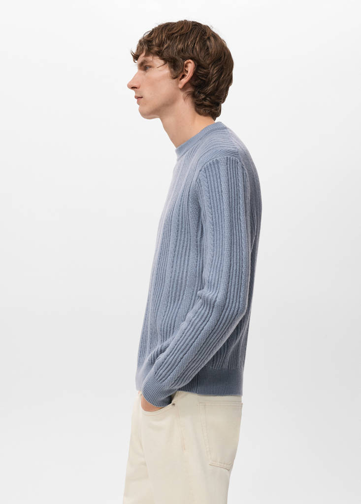 Structured knitted sweater — Prussian Blue