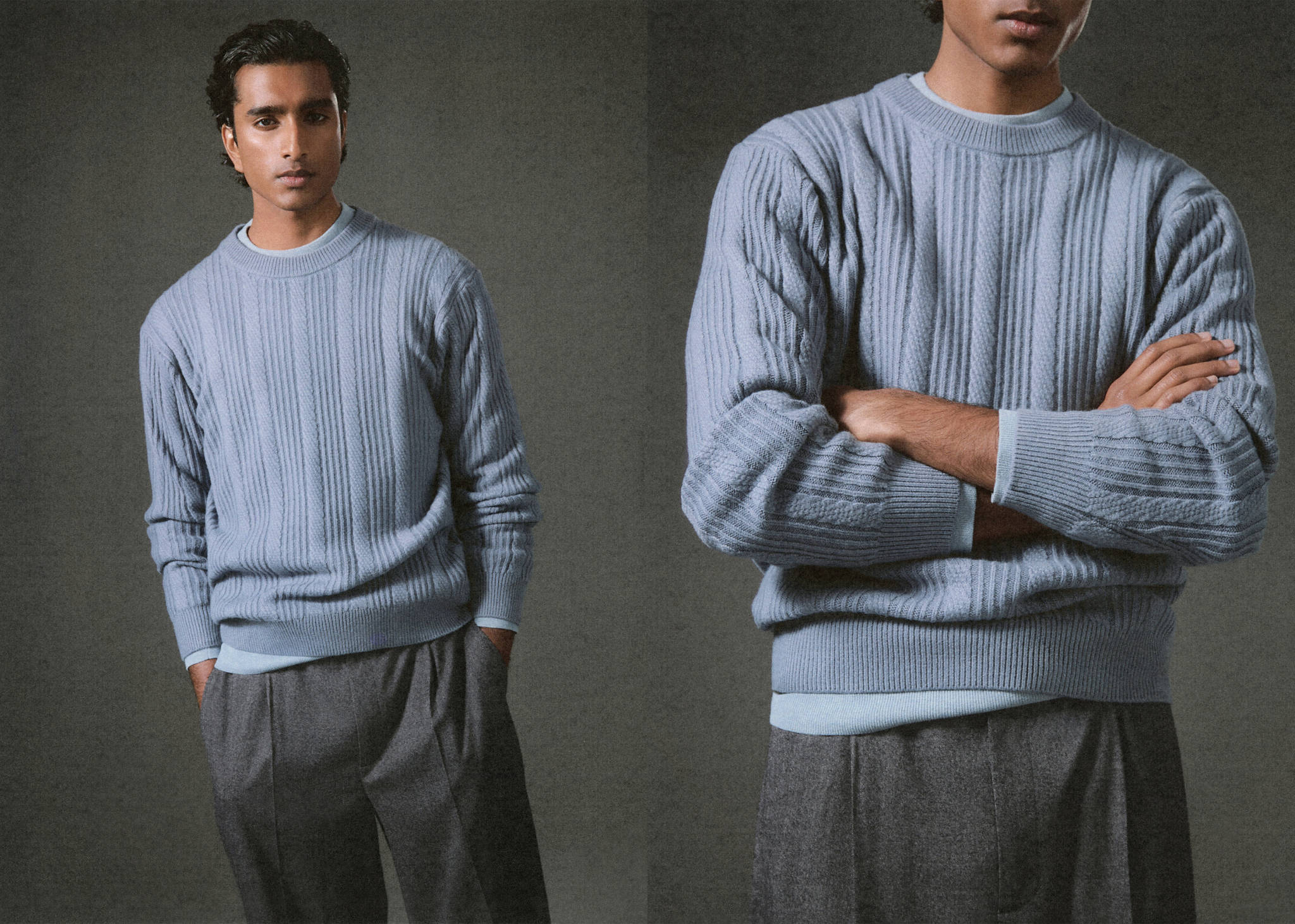 Structured knitted sweater - Panoramic plane