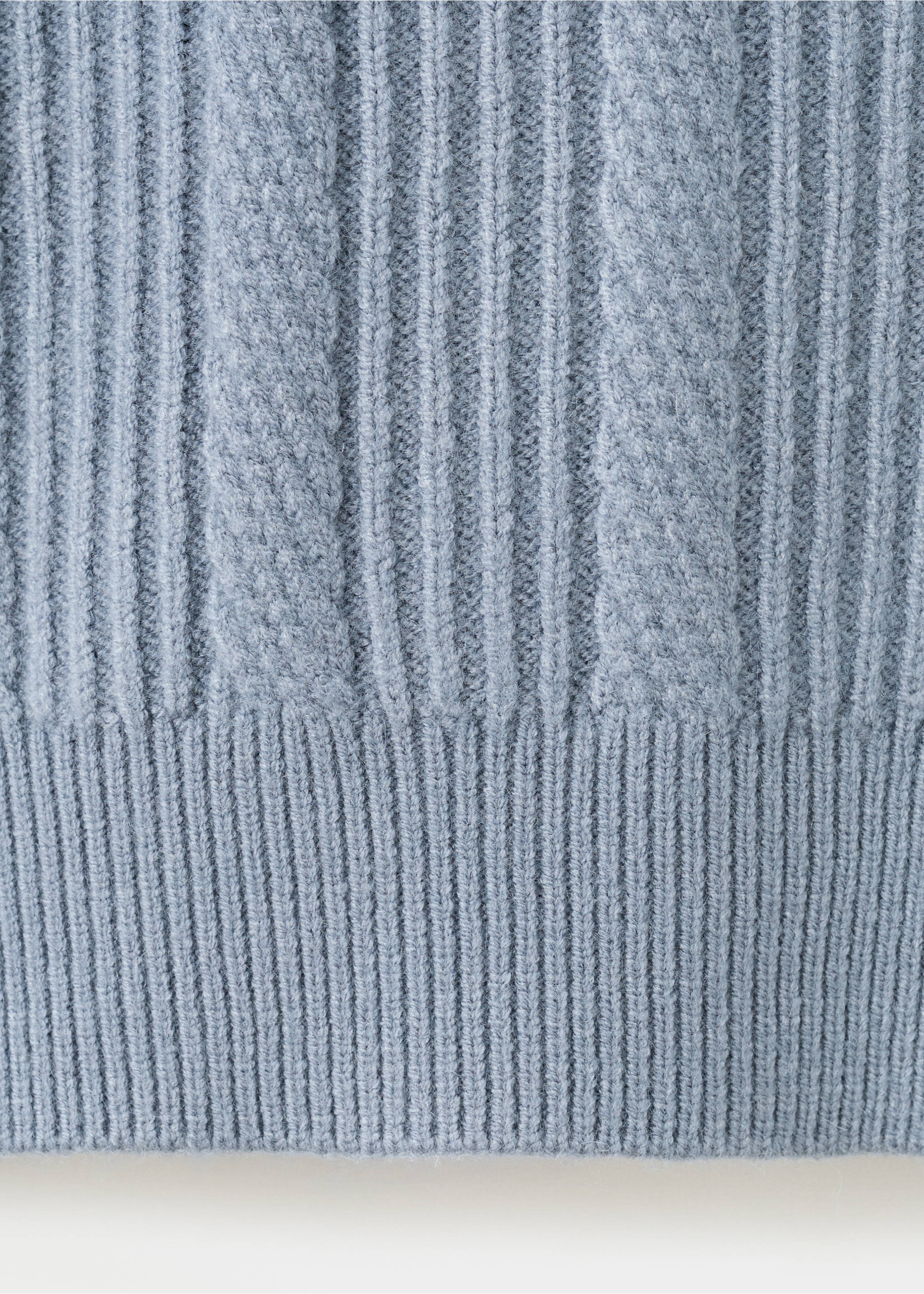 Structured knitted sweater - Details of the article 0, Prussian Blue. Ref: 27051250-00.