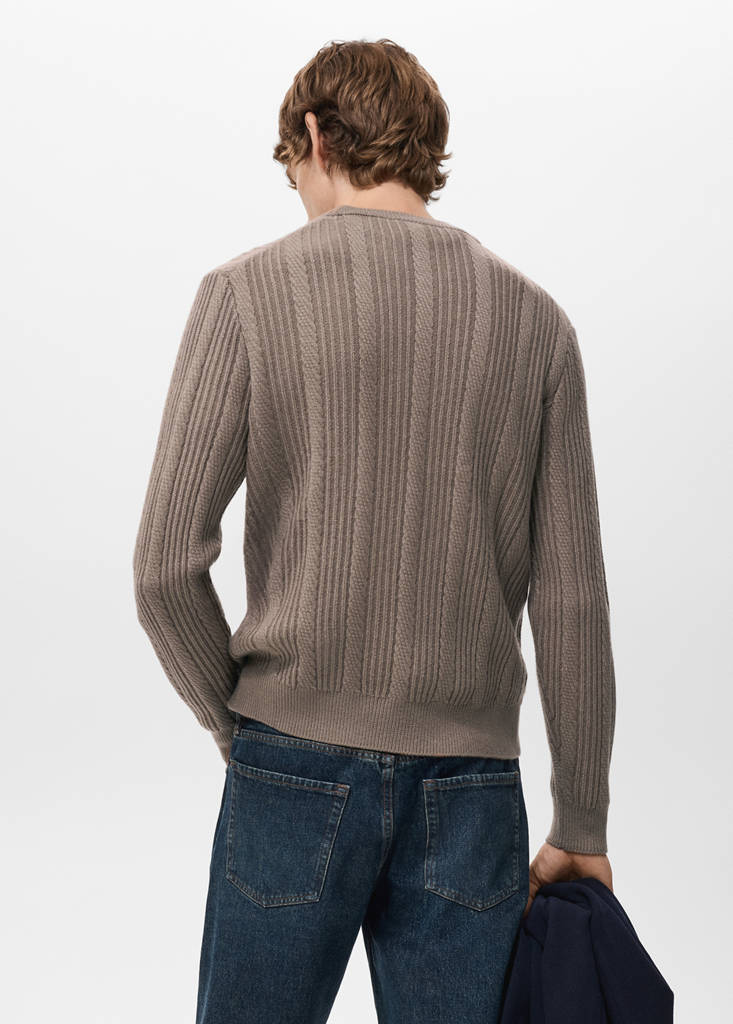 Structured knitted sweater — Mink Grey