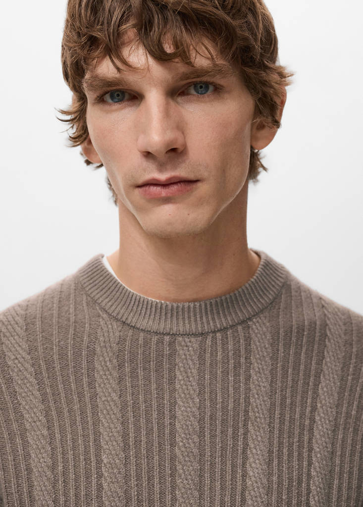 Structured knitted sweater — Mink Grey