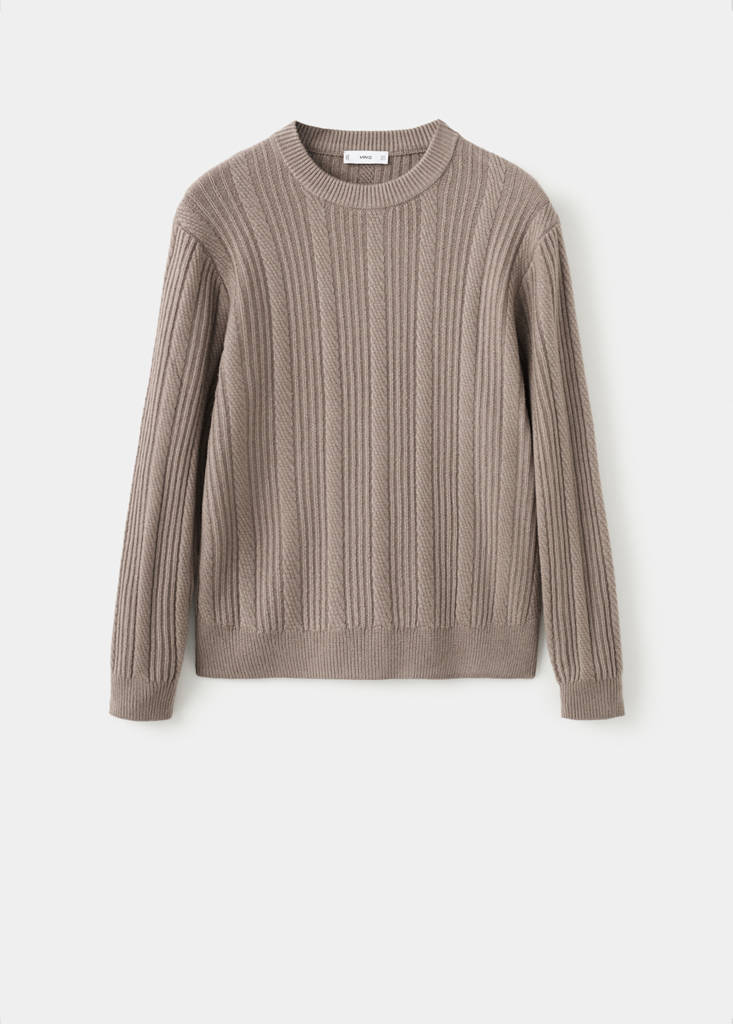 Structured knitted sweater — Mink Grey