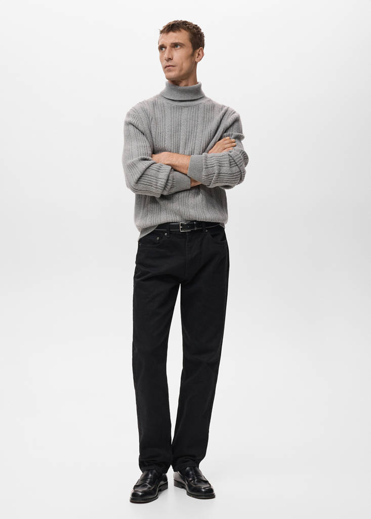 Structured turtleneck sweater — Grey