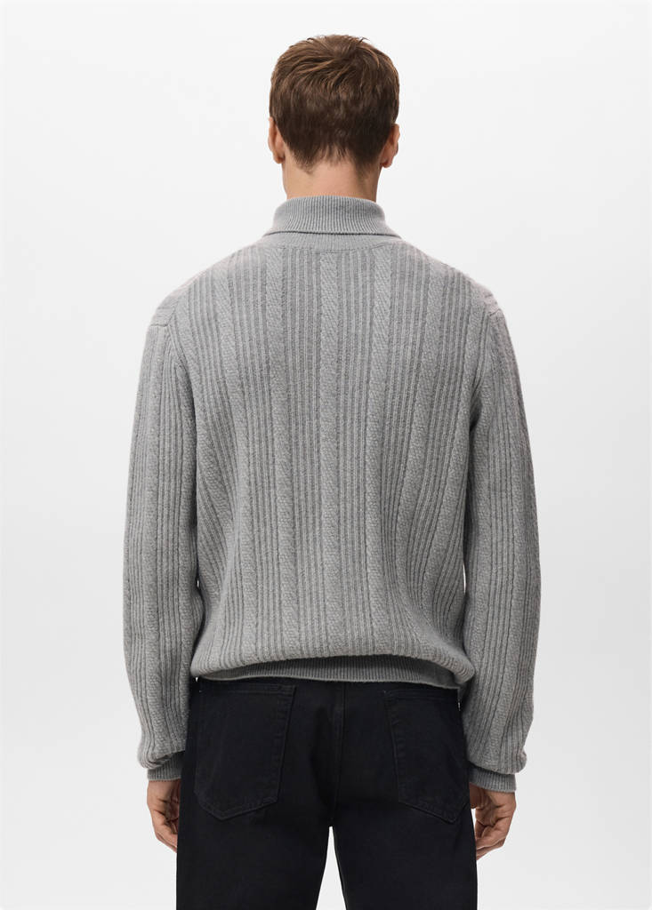 Structured turtleneck sweater — Grey