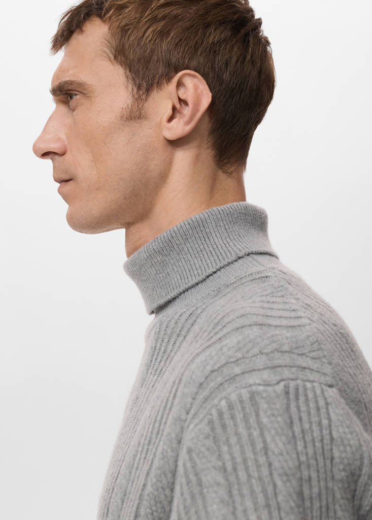 Structured turtleneck sweater — Grey