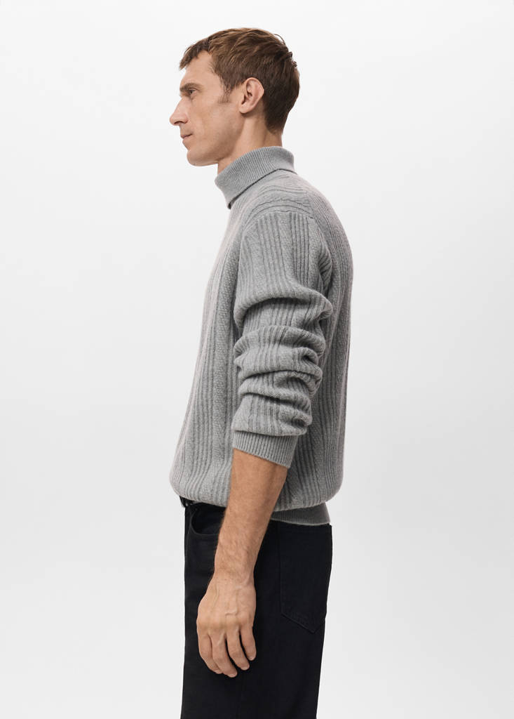Structured turtleneck sweater — Grey