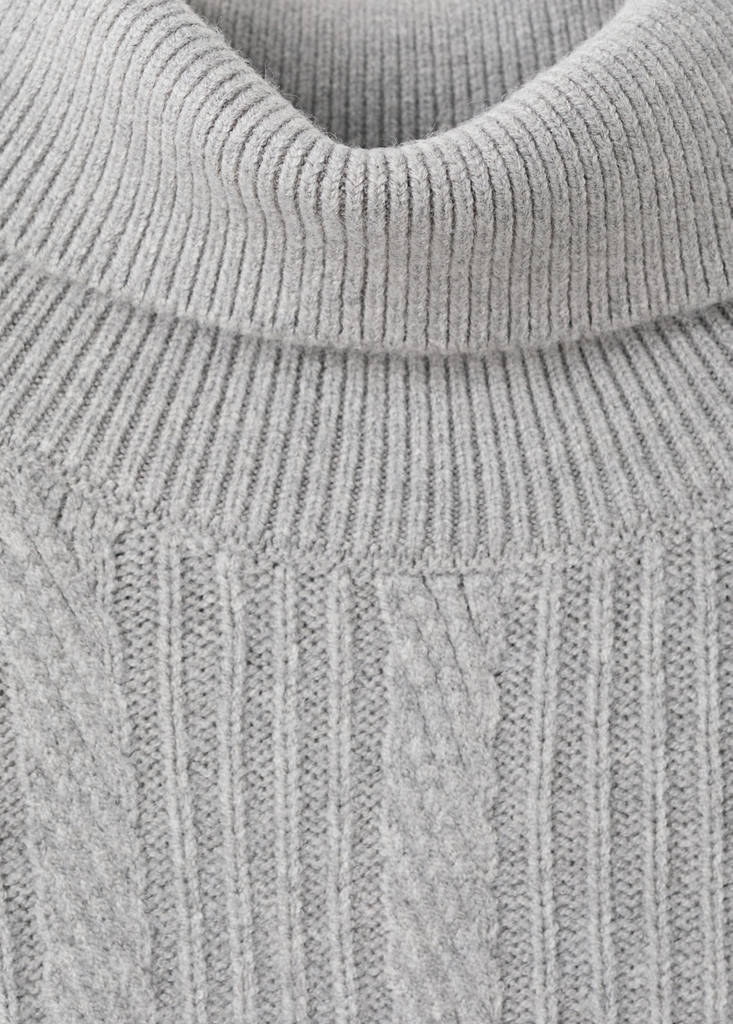 Structured turtleneck sweater — Grey