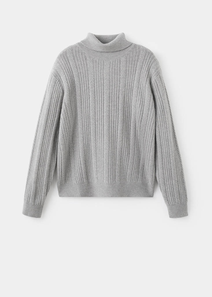 Structured turtleneck sweater — Grey