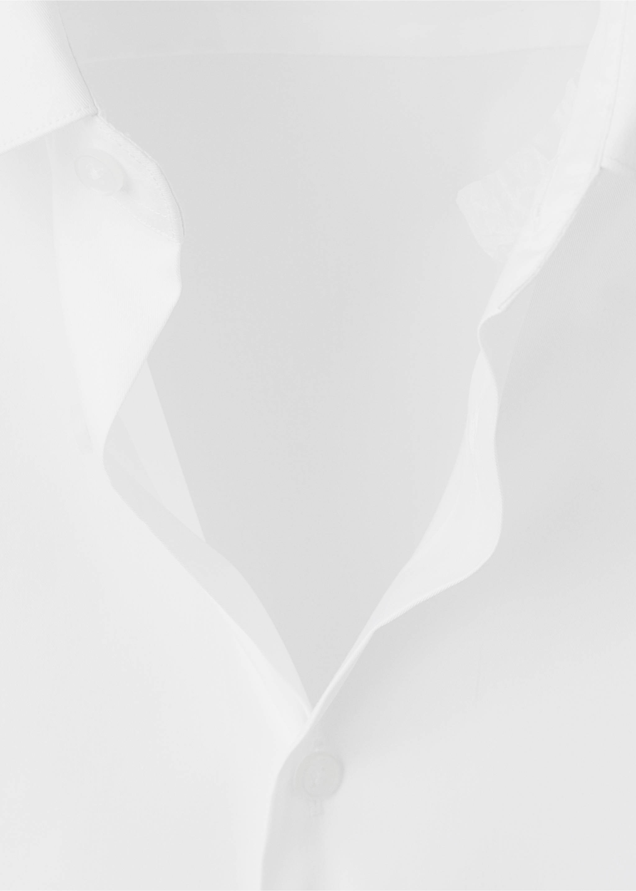 Костюмная рубашка суперприталенного кроя из смеси хлопка - Деталь изделия 8, Белый. Ref: 27051252-00.
