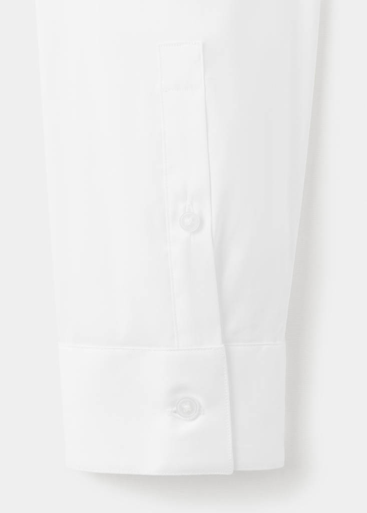 Super slim fit cotton blend formal shirt — White