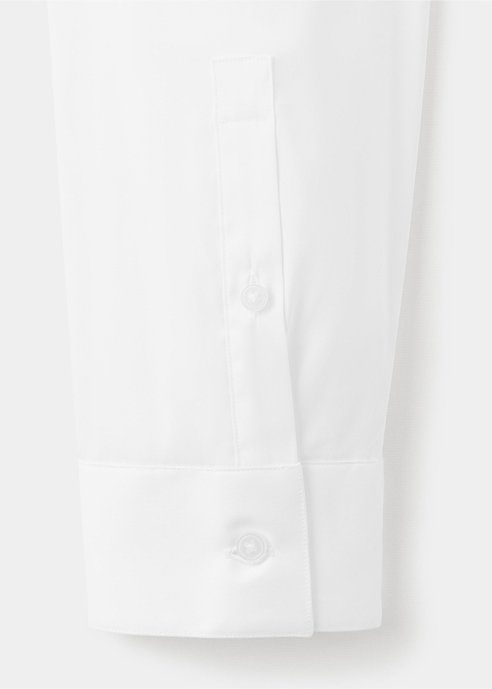 Костюмная рубашка суперприталенного кроя из смеси хлопка - Деталь изделия 0, Белый. Ref: 27051252-00.