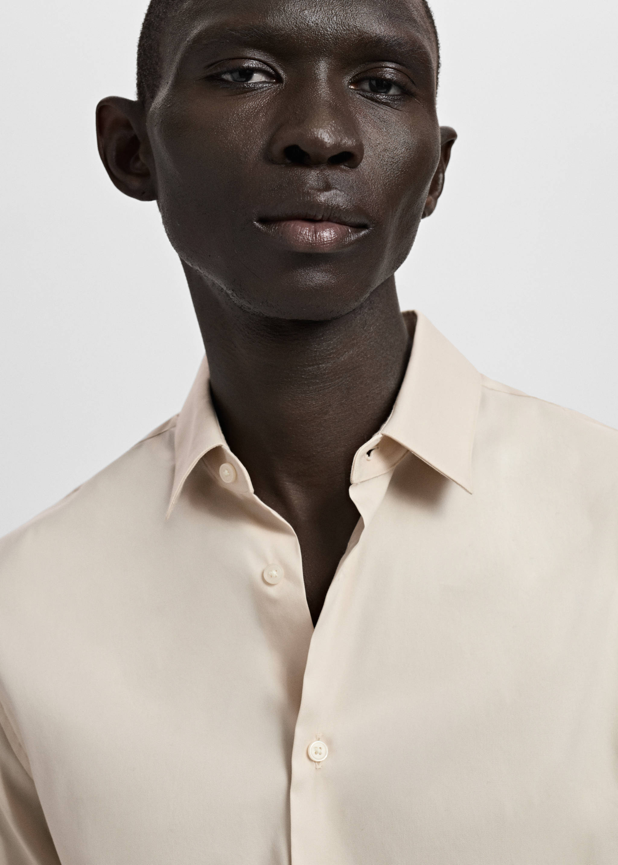 Super slim fit cotton blend formal shirt - Details of the article 1