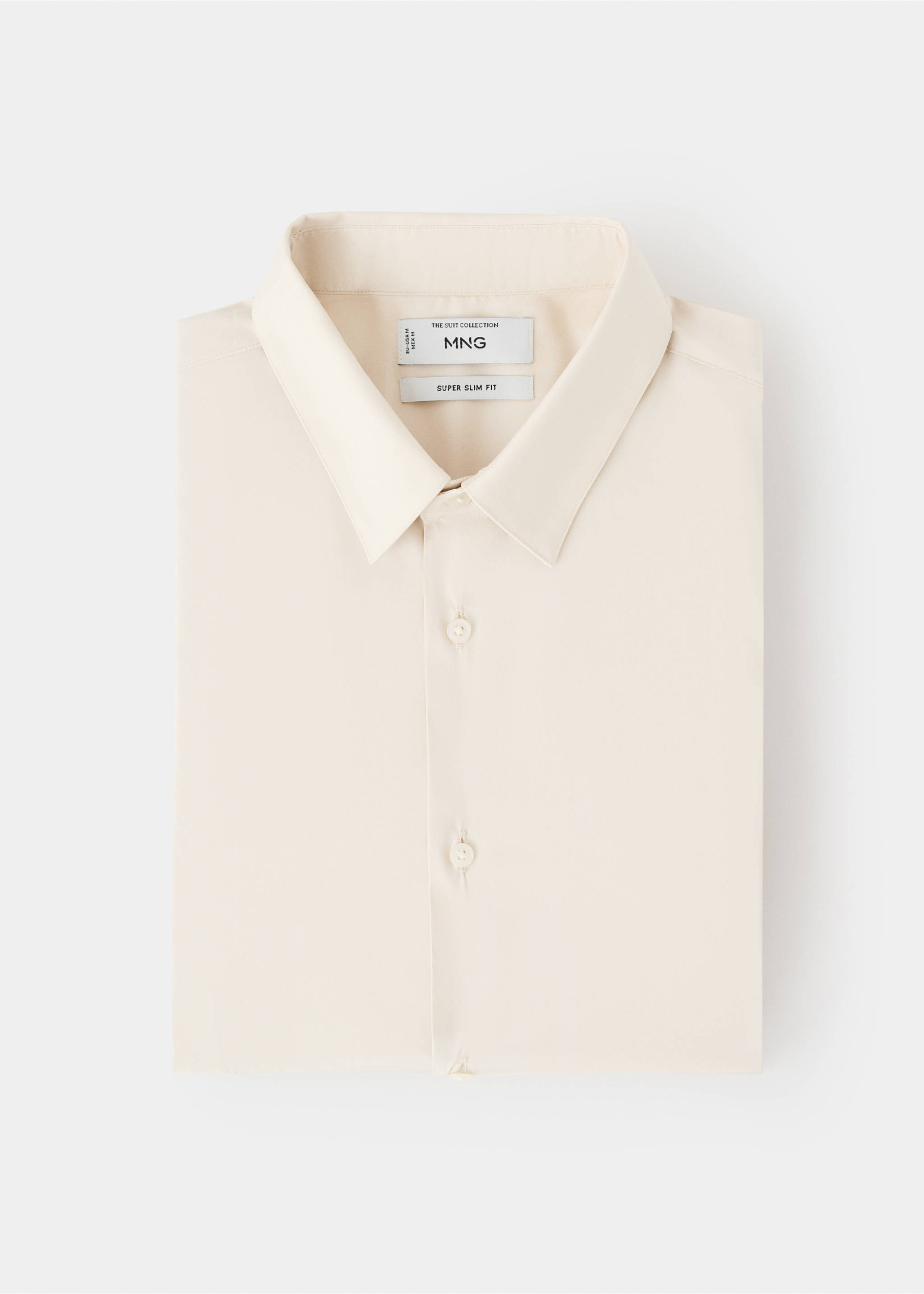 Костюмная рубашка суперприталенного кроя из смеси хлопка - Деталь изделия 9, Бежевый. Ref: 27051252-00.