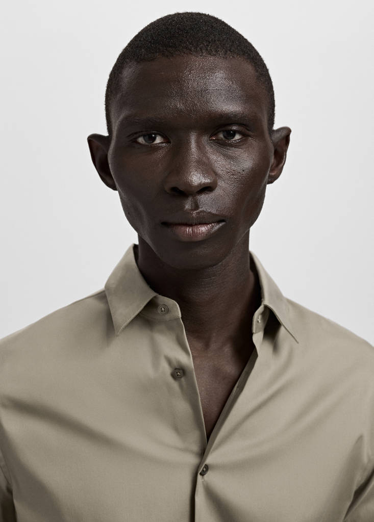 Super slim fit cotton blend formal shirt — Brown