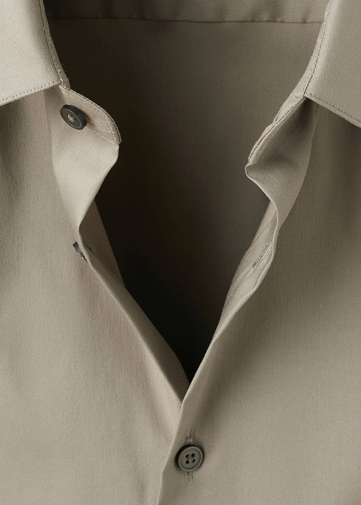 Super slim fit cotton blend formal shirt — Brown