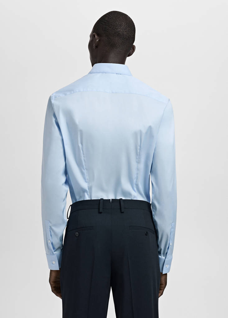 Super slim fit cotton blend formal shirt — Sky Blue