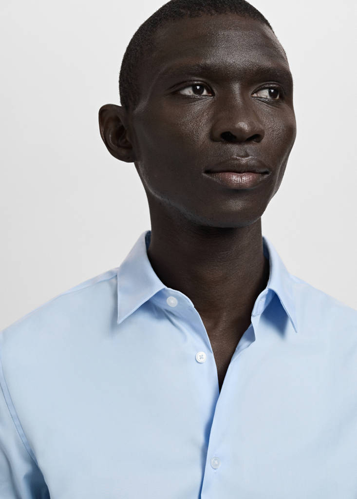 Super slim fit cotton blend formal shirt — Sky Blue