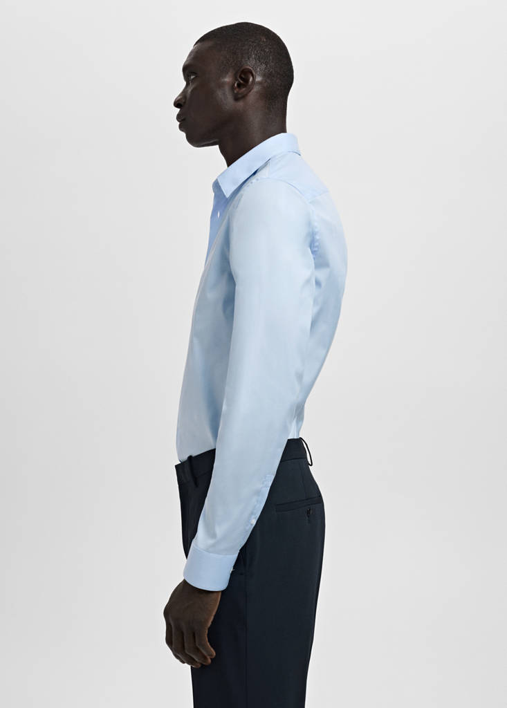 Super slim fit cotton blend formal shirt — Sky Blue