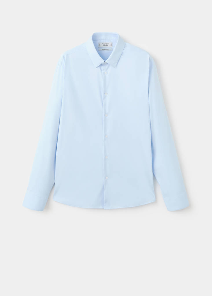 Super slim fit cotton blend formal shirt — Sky Blue