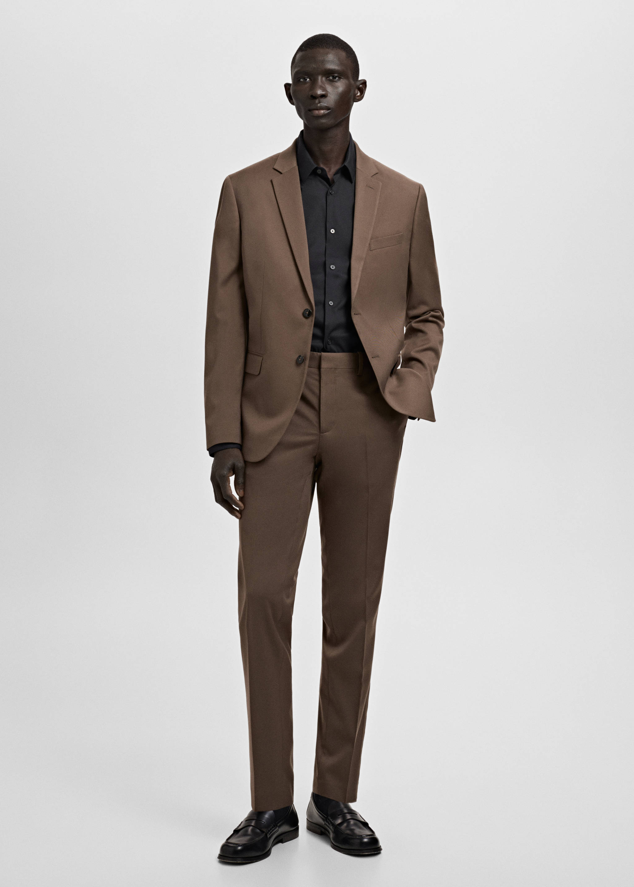 Super slim fit cotton blend formal shirt - General plane