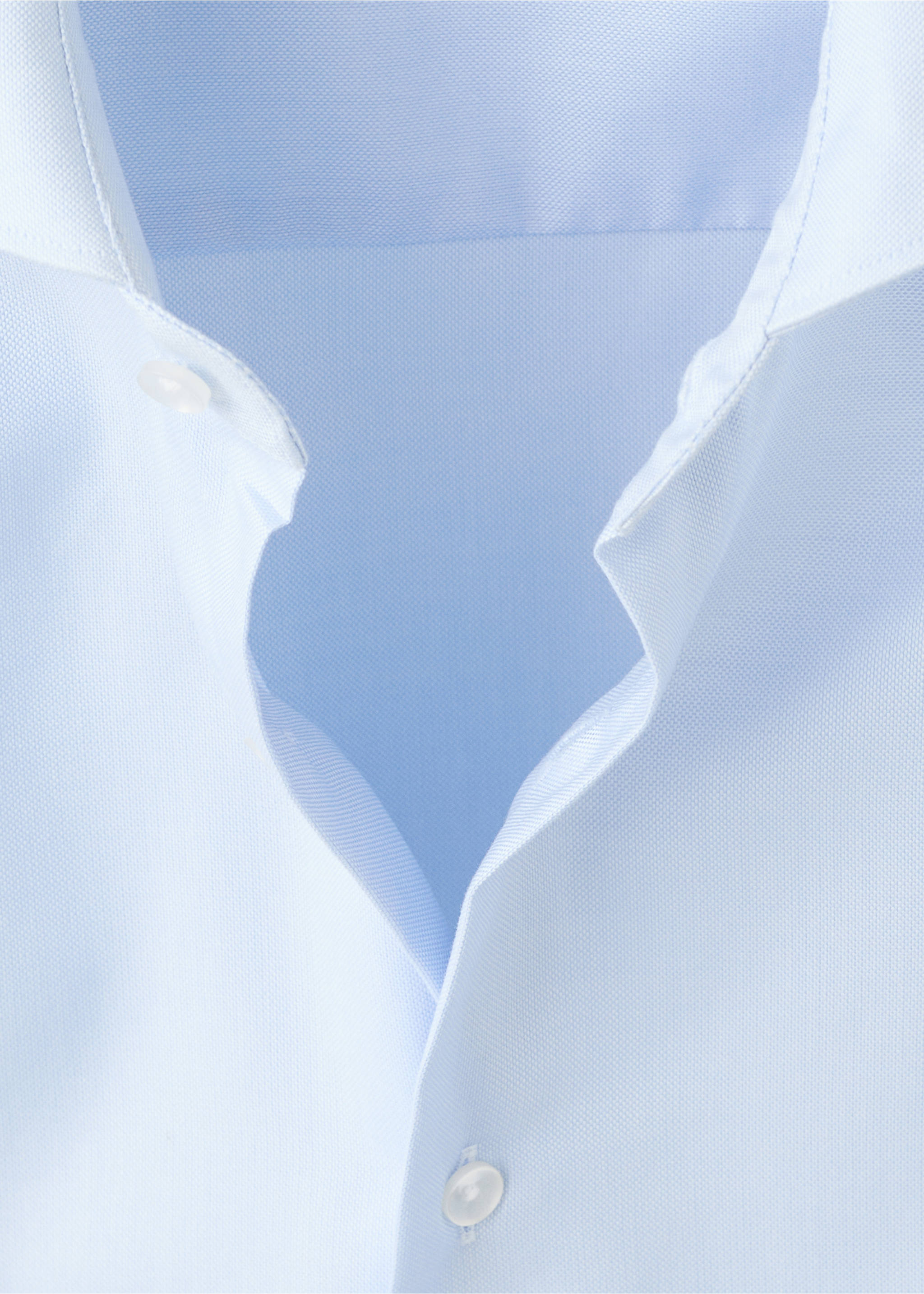 Slim fit 100% cotton structured dress shirt - Details of the article 8, Sky Blue. Ref: 27051253-00.