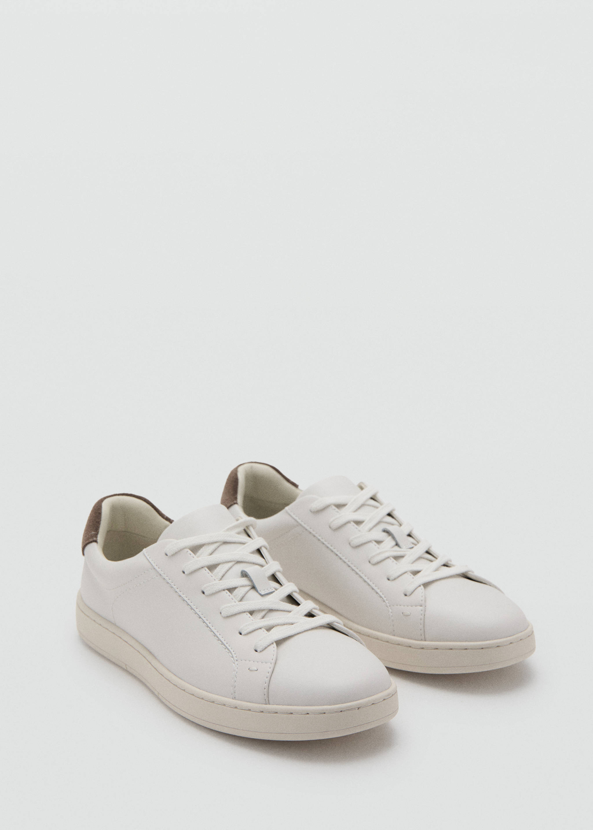 Contrasting panel leather sneakers - Medium plane