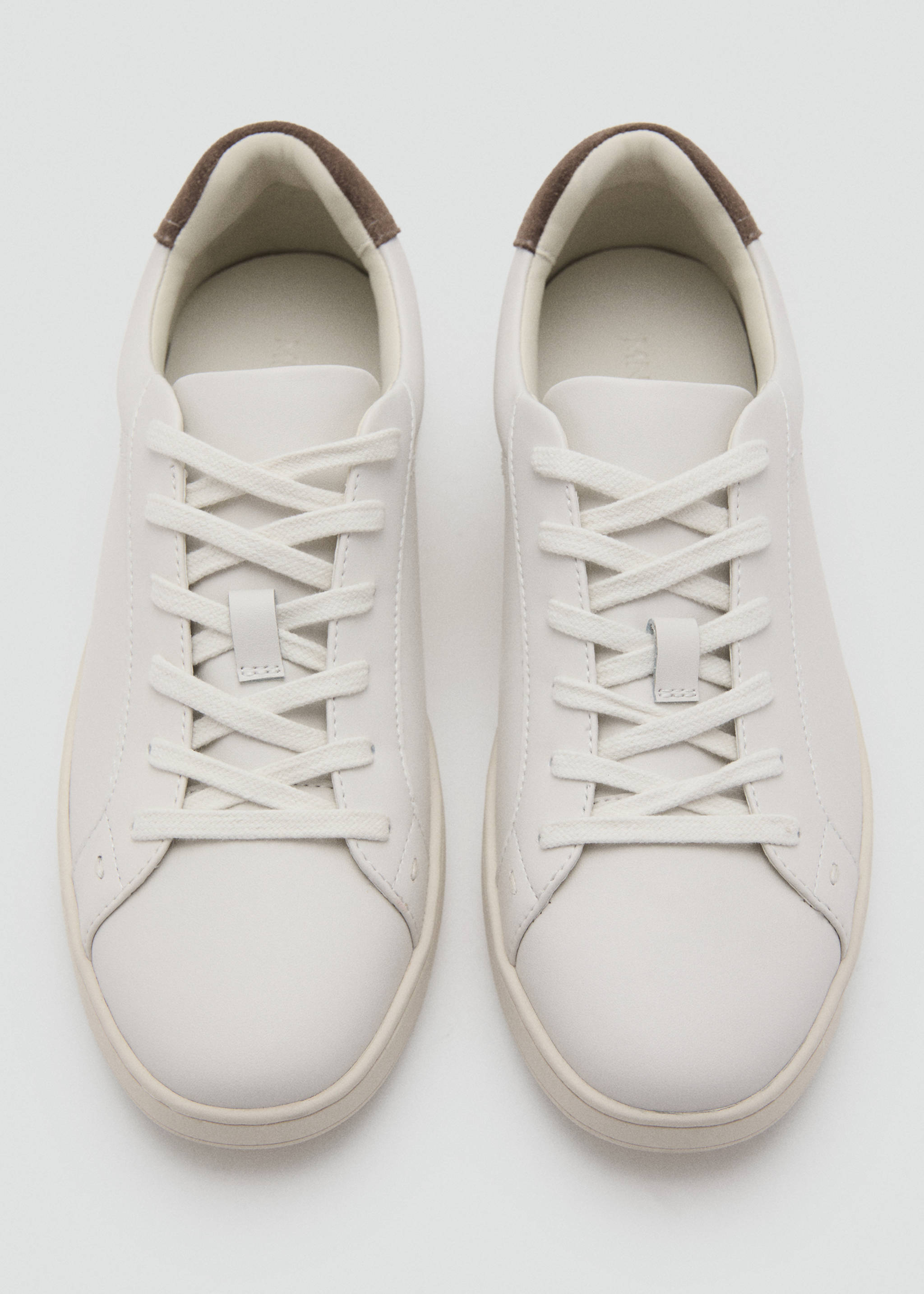 Contrasting panel leather sneakers - Details of the article 2