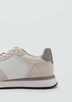 Leather mixed sneakers — White 3