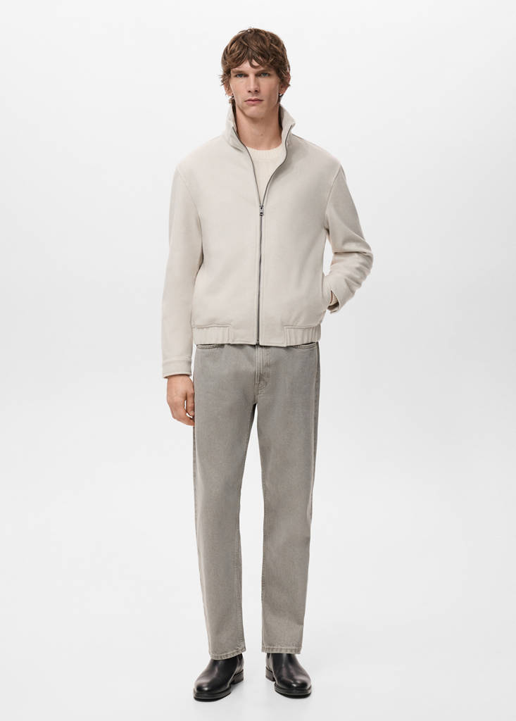 Zip-up cloth jacket — Sand