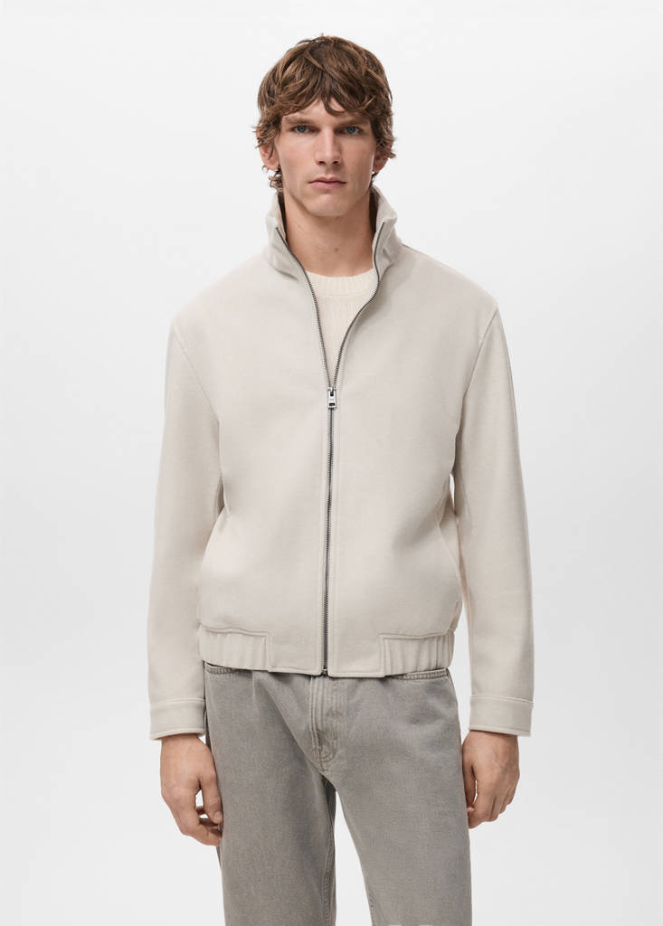 Zip-up cloth jacket — Sand